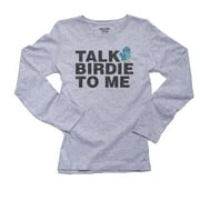Talk Birdie to Me - Funny Golf Pun Women's Long Sleeve Grey T-Shirt