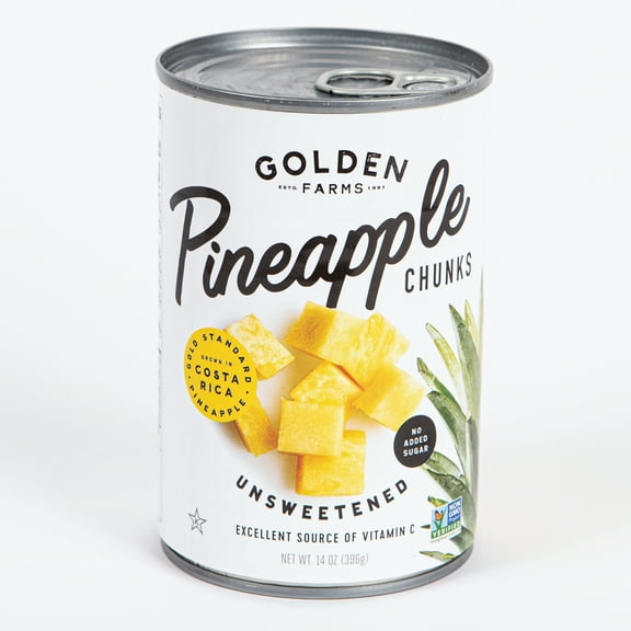 Golden Farms Unsweetened Conventional Pineapple Chunks, 14 Oz Can