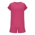 thumbnail image 5 of Lopecy-Sta Sweatsuits for Women Summer Outfits Two Piece Sets for Women Summer Crew Neck Lounge Short Sets Cap Sleeve Drawstring Sweatsuit with Pocket, 5 of 8