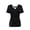 Black, variant on Women's Gothic Summer Short Sleeve Top – Solid Color Cross-Strap Fitted T-Shirt with Chest Cutout, Edgy Casual Blouse Apricot,XL
