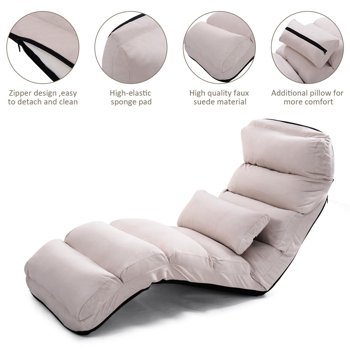 Floor Chair Folding Lazy Sofa Chair with Back Support Sale - Bestoutdor