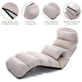 thumbnail image 5 of Adjustable Folding Lazy Sofa Chair, 5-Position Lounge Couch, Back Support, Foldable Floor Sofa Bed, Ideal for Gaming, Sleeping, Relaxing, Reading (Beige), 5 of 8