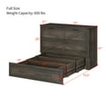thumbnail image 6 of Murphy Bed with Charging Station, Full Size Foldable Cabinet Bed with Storage Drawer, Farmhouse Wood Space-Saving Hidden Folding Bed Chest for Home, Office, Guest Room, Gray, 6 of 9
