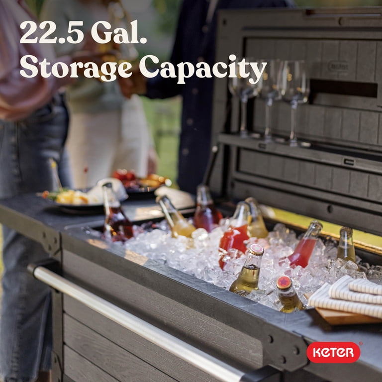 Keter, Outdoor Patio Cooler Ice Chest, 89.8 Quart, Gray - Walmart.com