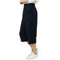 thumbnail image 5 of Bimba Women's Rayon Capri Culottes with Back Elastic Casual Summer Pants With Pockets Black - Medium, 5 of 5