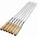 thumbnail image 2 of Stainless Steel BBQ Flat Skewers - Set of 6 - Long Handle Barbecue Stick, 2 of 4