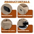 thumbnail image 4 of Lovableguy Modern Swivel Recliner Chair,Velvet Manual Button Nursery Glider Reclining Chair with Footrest,Comfy Upholstered Rocking Chair Living Room,Bedroom,Camel, 4 of 8