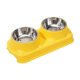thumbnail image 3 of Comedero elevado para gatos, comedero de acero inoxidable para mascotas de interior, resistente, para uso diario. Amarillo, 3 of 8