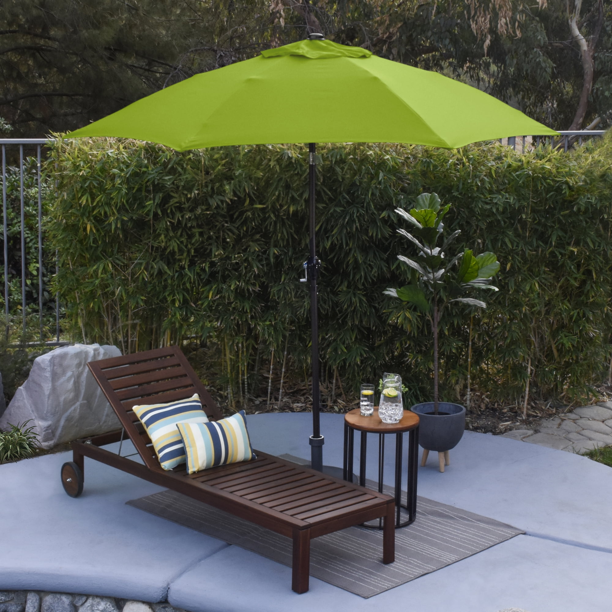 Sunline 9 ft Crank Open Push Tilt Fiberglass Ribs Aluminum Pole Market Patio Umbrella