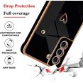 thumbnail image 2 of Designed for Samsung Galaxy S21 FE 6.4" Luxury Case for Women Girls,Soft Silicone Plating Bumper Wristband Holder Case Slim Anti-Scratch Shockproof Love Heart Cute Case(Elegant Black), 2 of 14
