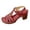 Red, variant on Modstep Women Summer Heel Sandals Arch Support Adjustable Dress Shoes Wide Width Open Toe Slip on Pumps for Vacation Size 10 Blue