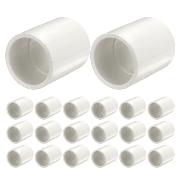 Uxcell 20Pcs 1/2" UPVC Pipe Coupling Fitting, SCH40 (SOC x SOC) Furniture Grade UPVC Slip Socket Connectors, Straight Pressure Pipe Fittings for Home Use, Irrigation, Industrial, White