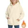 thumbnail image 2 of Fleece Lined Cute Sweatshirts for Teen Girls Youth Solid Classic Hoodies Soft Hooded Pullover Sweatshirts for Children (3-14 Years), 2 of 6