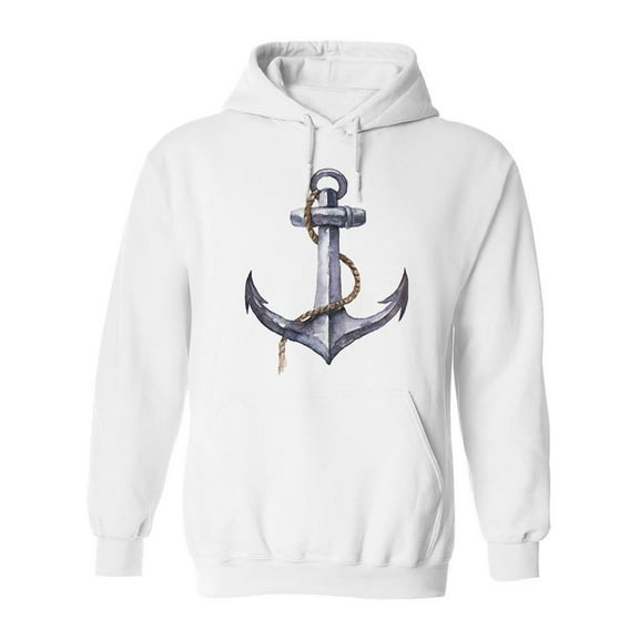 Marine Anchor Hoodie Men - Men Hoodie, White, Medium