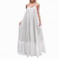 thumbnail image 1 of NIEWTR Robe d'Été Ample pour Femme, Robe de Plage d'Été à Col en V Sans Manches, Décontractée et Fluide, Maxi (Blanc, G), 1 of 6