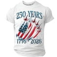 thumbnail image 3 of Havenx Men's 250 Years Of American Independence T-Shirt Crew Neck Short Sleeve Shirts American Flag Design Fun Graphic T-Shirts Patriotic We the People 1776 Workout Top,White 2XL, 3 of 6