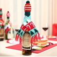 thumbnail image 2 of Juego de 3 botellas de vino, gorro de Papá Noel, cubiertos, muñeco de Navidad, gorro de Papá Noel, adornos para botellas, funda creativa para botellas, decoración navideña, 2 of 5