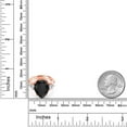 thumbnail image 3 of Gem Stone King 18K Rose Gold Plated Silver Black Onyx and Lab Grown Diamond Engagement Ring for Women | 8.11 Cttw | Pear Shape 16X12MM | Gemstone December Birthstone | Size 6, 3 of 5