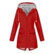 thumbnail image 2 of Chaquetas y abrigos casuales con capucha de manga larga para mujer, chaqueta impermeable de color sólido para exteriores, con capucha, resistente al viento, holgada, con bolsillo, chaqueta de nailon p, 2 of 5