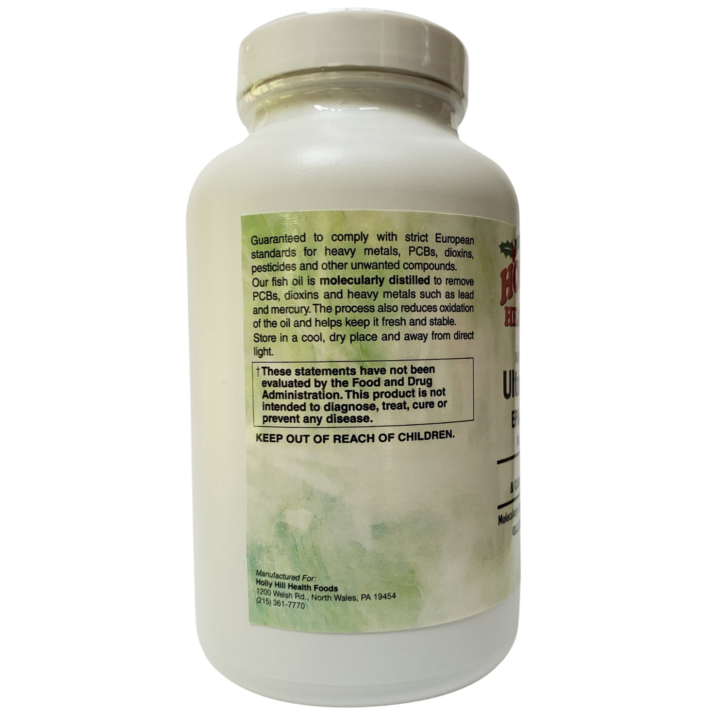 Holly Hill Health Foods Ultra Omega-3 Triglyceride Fish Oil, 1,000 mg EPA + DHA, 120 Softgels