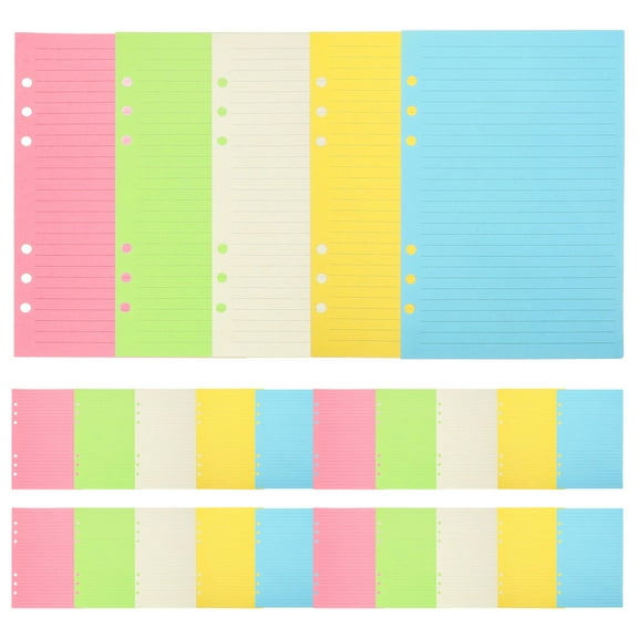 HOMOBABE Notebook Insert Paper 50 Sheets A5 for Travel and Daily Use Five Colors