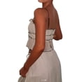 thumbnail image 5 of Women'S Skirt Sets 2 Piece Outfits Contrast Trim Ruffle Hem Tops and Maxi Skirt Vacation Set Color M, 5 of 9