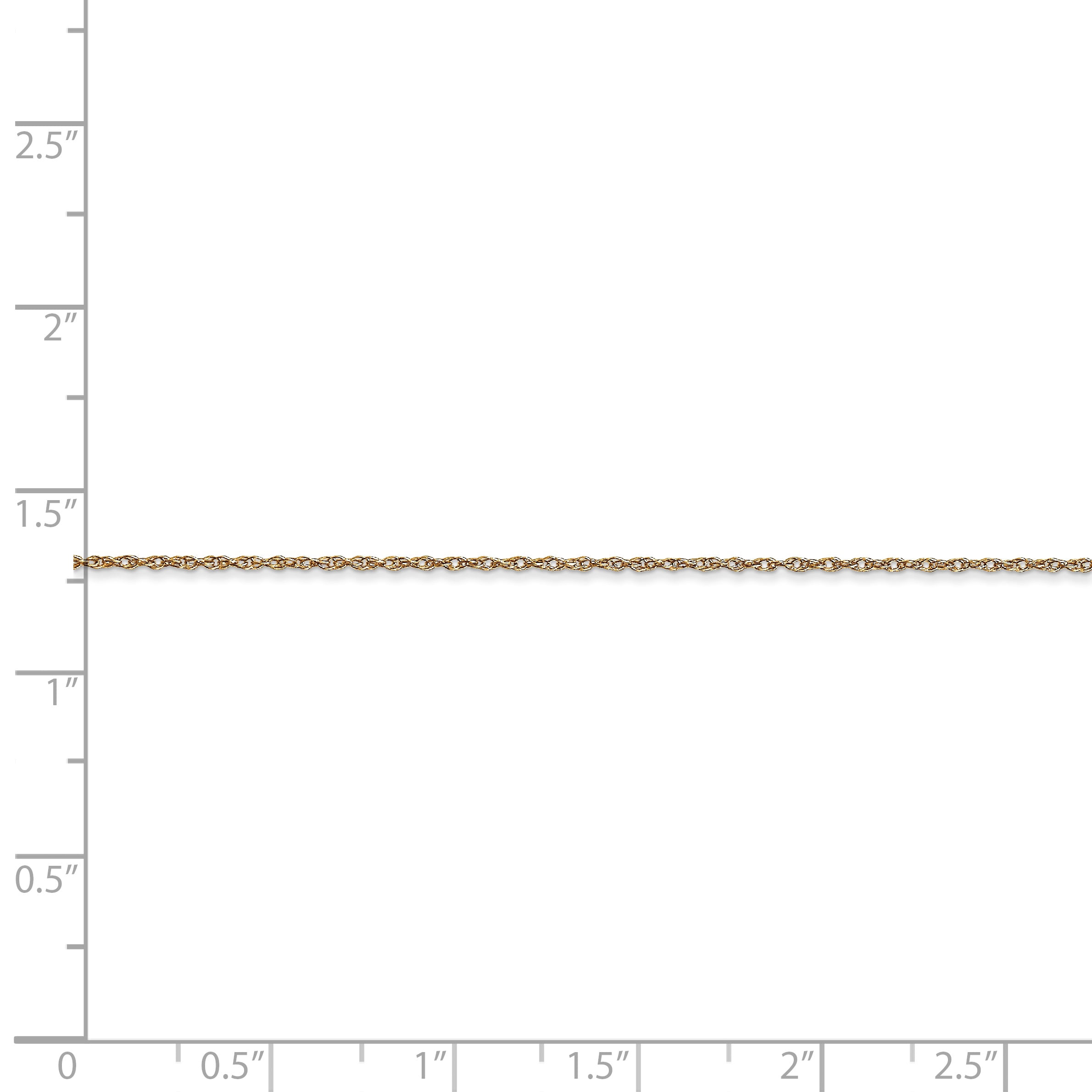 Primal Gold 14 Karat Yellow Gold 0.6mm Carded Cable Rope Chain