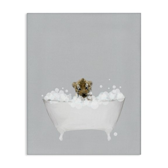 Stupell Industries Rustic Lodge Tiger Blue Bath Cute Canvas Art, 16 x 20, by Leah Straatsma