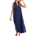 thumbnail image 2 of Antinious Women Solid V-Neck Sleeveless Pajamas Gentle Airy Comfy Summer Daily Wear, 2 of 5