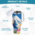thumbnail image 2 of Yayeee 40oz Stainless Steel Tumbler with Straw and Handle Double-Wall Insulated Travel Water Bottle, Abstract Snow Mountain, 2 of 8