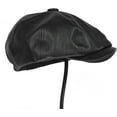 thumbnail image 3 of CoCopeaunts PU Leather Newsboy Cap Solid Octagonal Hat Men Women Detective Hats Retro Flat Caps Unisex Four Seasons Baker Boy Hat, 3 of 7