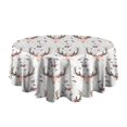 thumbnail image 5 of White Deer Antler Flower Pattern Round Tablecloth 60"x60",Wrinkle Wipeable Table Cloth for Kitchen Dining Room Picnic Patio Party, 5 of 6