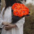 thumbnail image 5 of SeekLGT Halloween Orange Series Artificial Rose Flower, Realistic Latex Faux Rose for Gothic Halloween Decorations, Floral Arrangement, Table Centerpiece, Home Decor, 5 of 7