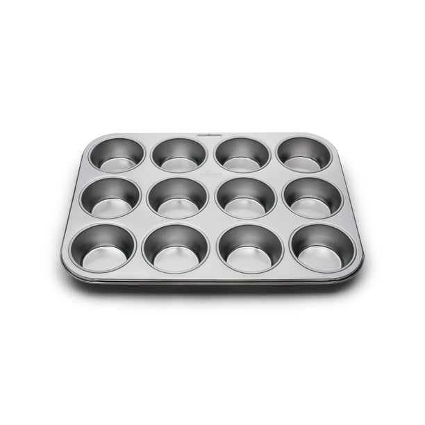 Molde para muffins y cupcakes Fox Run, 12 tazas estándar, acero inoxidable