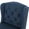 thumbnail image 5 of GDF Studio Ahart Contemporary Fabric Tufted Wingback 31 Inch Barstools, Set of 2, Navy Blue and Dark Brown, 5 of 9