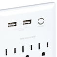 thumbnail image 4 of Merkury Innovations 3.1A USB Wall Charger 6-Outlet Extender with 2 USB Charging Ports and Phone Stand, White, 4 of 5