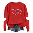 thumbnail image 7 of Hearts Printed Tops for Women Cute Valentines Day Holiday Outfits Long Sleeve Crewneck Sweatshirt Lover Gifts (L, Red #D), 7 of 7