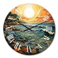 thumbnail image 4 of Designart "Surf and Turf at the Beach I" Beach Oversized Wall Clock, 4 of 5