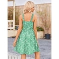 thumbnail image 3 of Weardear Women's Floral Summer Dress Square Neck Sleeveless A Line Mini Dress with Pockets, 3 of 5
