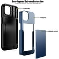 thumbnail image 3 of KOMI for iPhone 13 Pro Case with Card Holder[Store 5 Cards] Dual Layer Heavy Duty Shockproof iPhone 13 Pro Wallet Case with Hidden Card Slot Large Storage Case for iPhone 13 Pro (Blue), 3 of 5