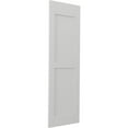 thumbnail image 3 of 12"W x 76"H Americraft Two Equal Flat Panel Exterior Real Wood Shutters (Per Pair), Hailstorm Gray, 3 of 10