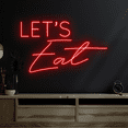 thumbnail image 3 of C-craft Abstract Line Let's Eat Neon Sign Wall Art Living Room Wall Decor Led Sign Bedroom Wall Deco, 3 of 5