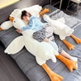 thumbnail image 2 of 190cm Giant Long Plush White Goose Toy Stuffed Lifelike Big Wings Duck Hug Massage Throw Pillow Boyfriend Cushion For Girl, 2 of 5
