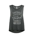 thumbnail image 1 of Football Is My Second Favorite F Word Women's Fashion Sleeveless Muscle Workout Yoga Tank Top Charcoal Grey Small, 1 of 3