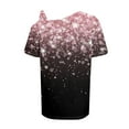 thumbnail image 5 of Summer Shirts for Women Off The Shoulder Short Sleeve Asymmetrical Neck Tops Criss Cross Blouses Ethnic Floral Print Clothes 2024 Light pink XXL, 5 of 5