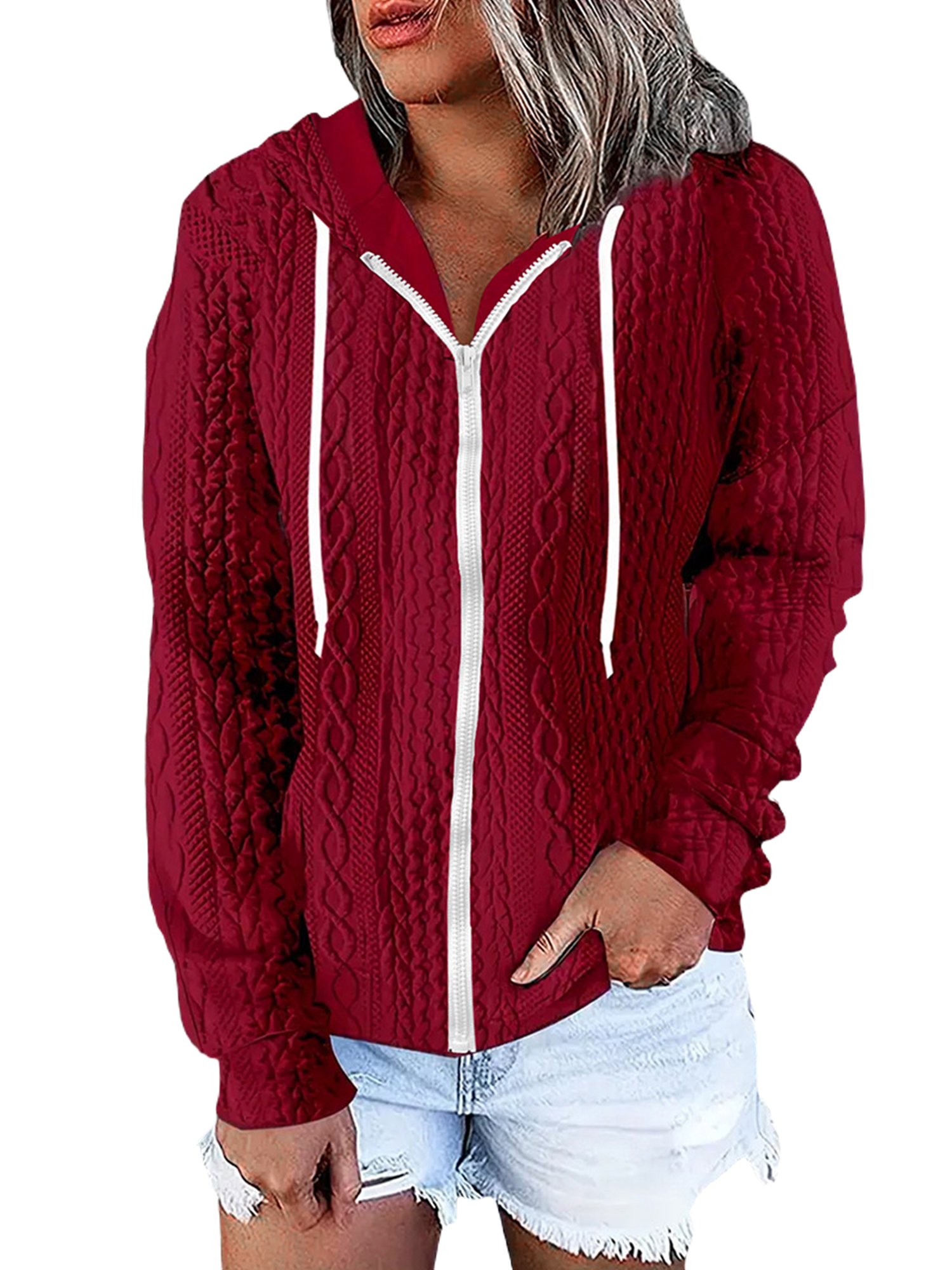 Veste De Sport SEAUR Femme - Zippée Manches Longues - Trous Pour Pouces - Léger Séchage Rapide - Course Yoga