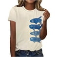 thumbnail image 2 of Sokhug Women's Fashion T-Shirts Funny Fish Graphic Crew Neck Tees Summer Casual Lightweight Breathable Athletic Tops, 2 of 5