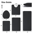 thumbnail image 2 of CHAKMEONE Bathroom Rug Sets 5 Piece,Non Slip Bath Mat Set with U-Shaped Toilet Rug,Super Absorbent Memory Foam Bathroom Floor Mats for Shower,Tub,Toilet,Black, 2 of 6