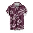 thumbnail image 2 of Styesk T-Shirts pour Homme Mode Décontractée Imprimé Poche Bouton Manches Courtes Col Rabattu Blouse Chemise, 2 of 5