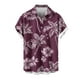 thumbnail image 2 of Blusa y camisa de manga corta con cuello vuelto para hombre, informal, a la moda, con estampado de bolsillo y botones, de poliéster., 2 of 5